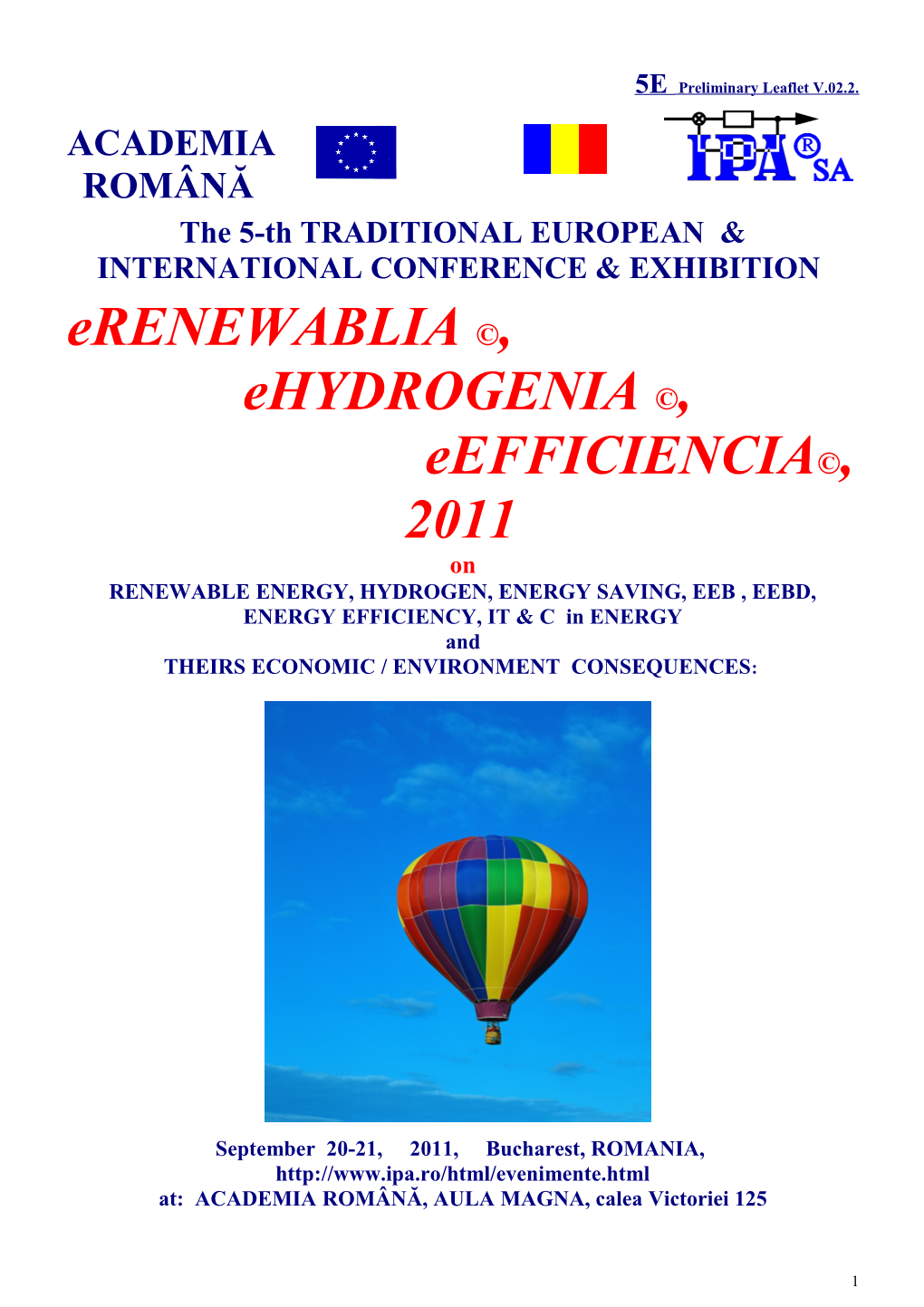 The 5-Thtraditional EUROPEAN & INTERNATIONAL CONFERENCE & EXHIBITION