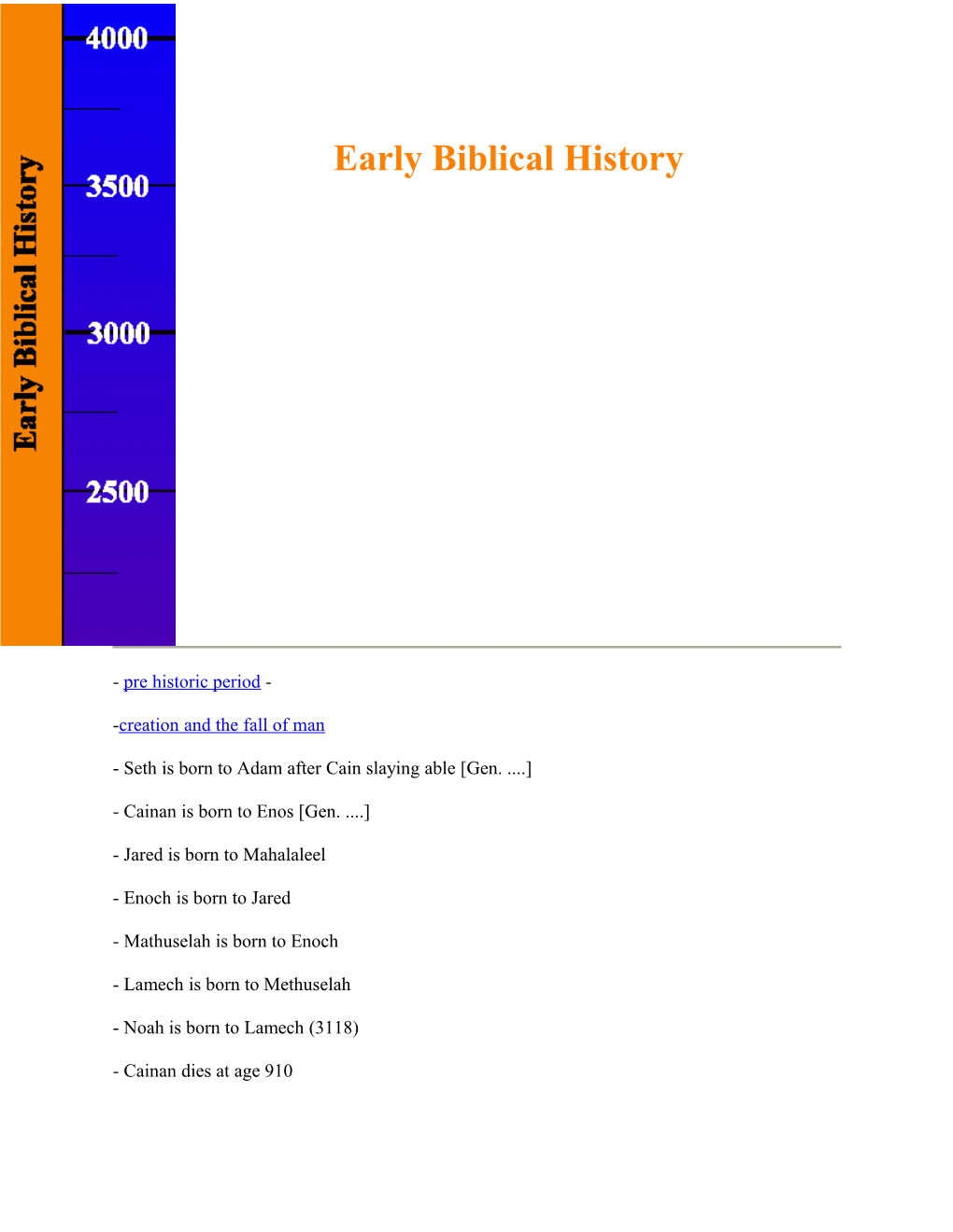 Early Biblical History