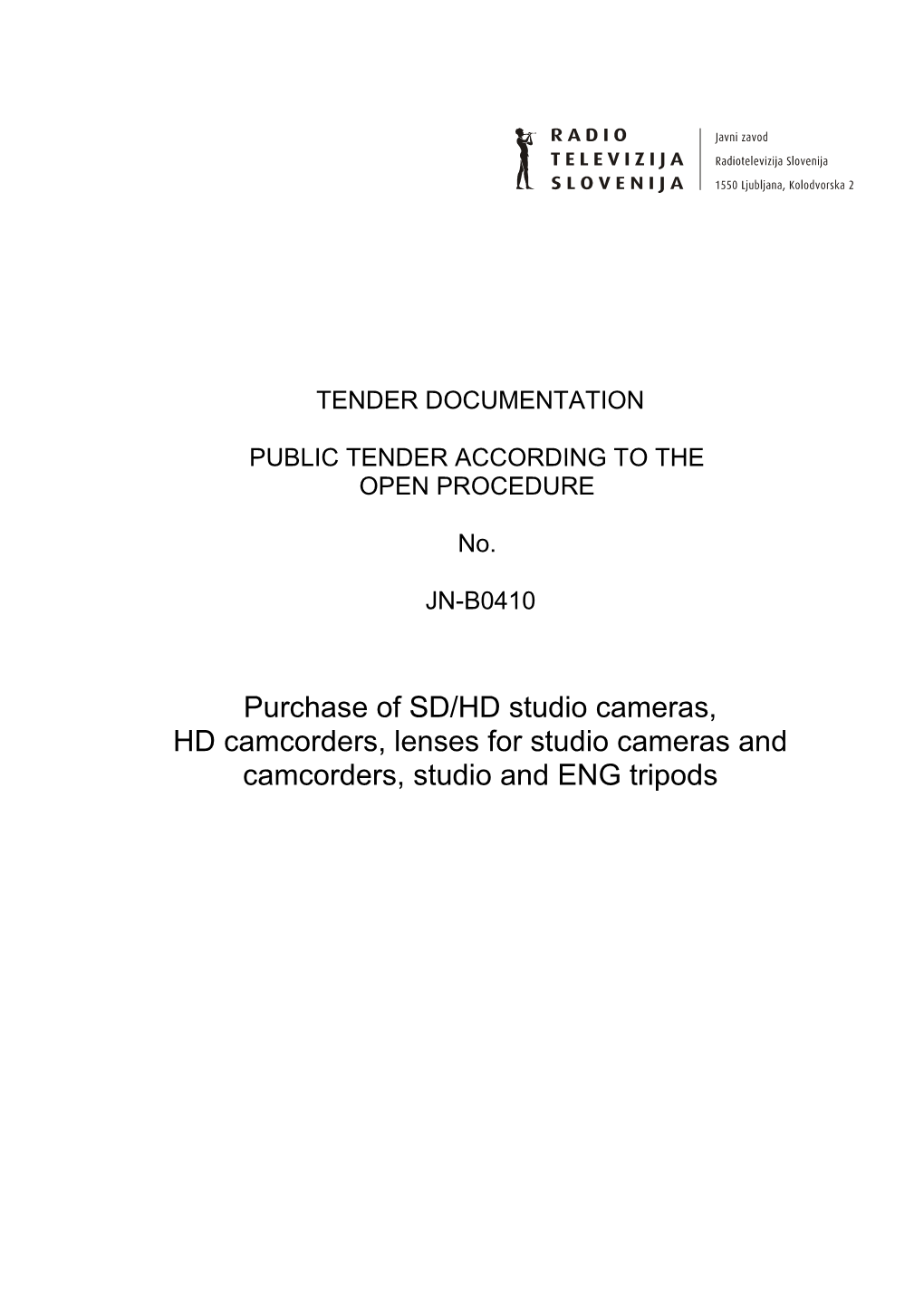 Tender Documentation JN-B0410