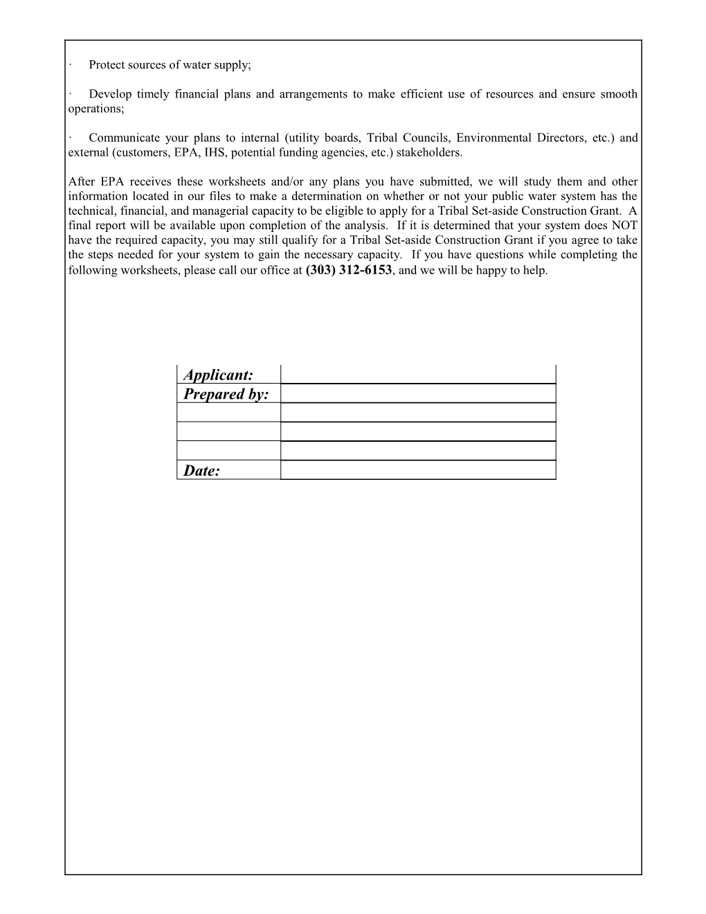 Capacity Assessment and Planning Worksheets