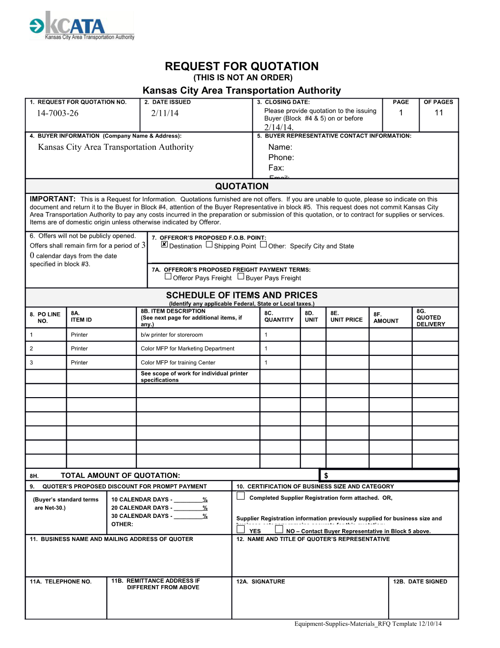 Equipment-Supplies-Materials RFQ Template 12/10/14