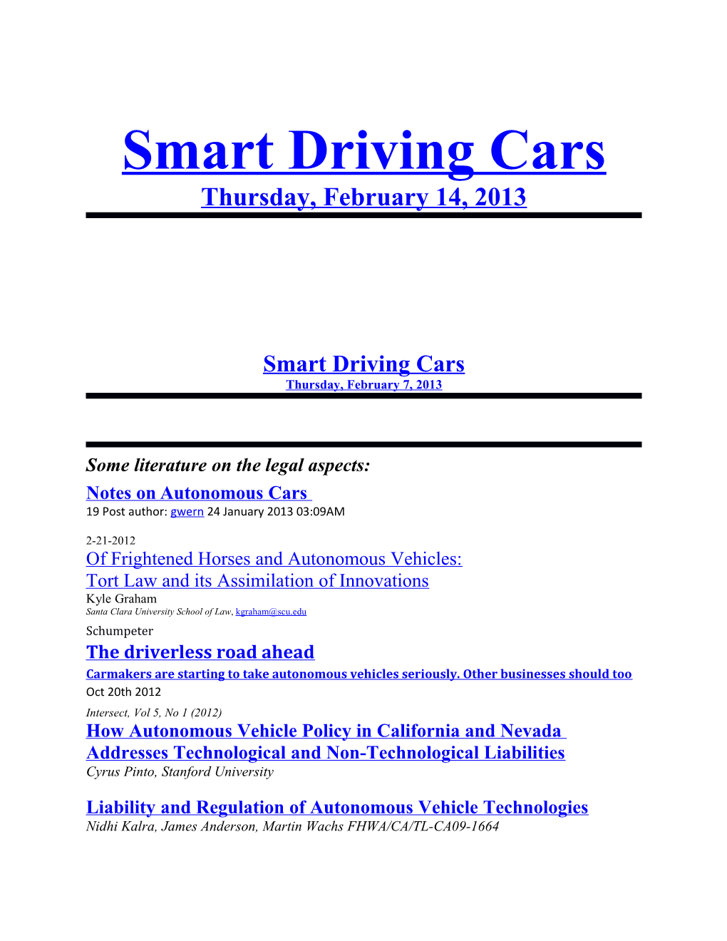 Smart Driving Cars