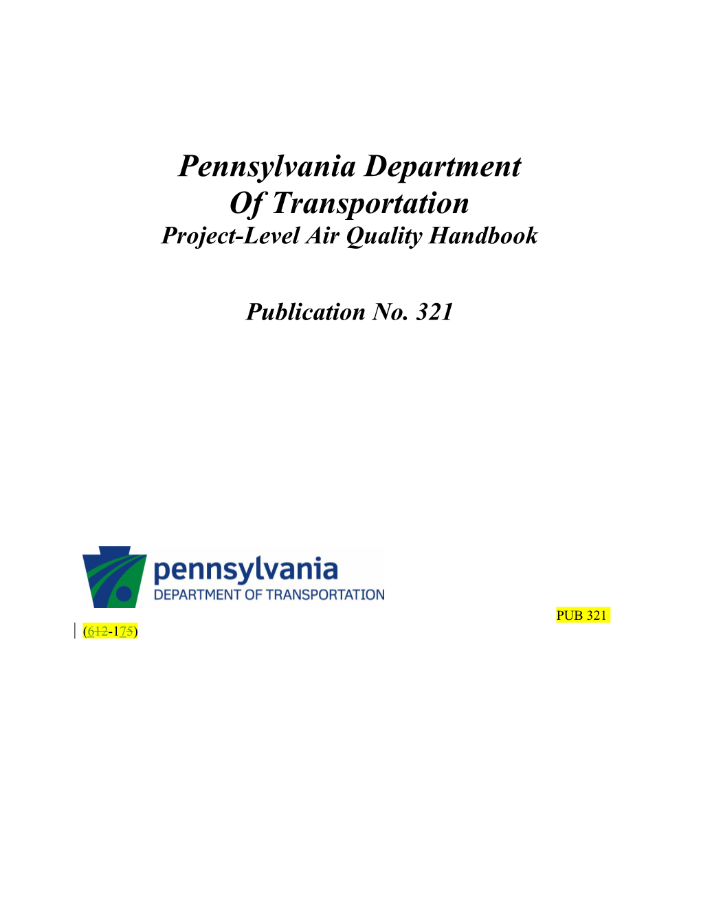 Project-Level Air Qualityhandbook