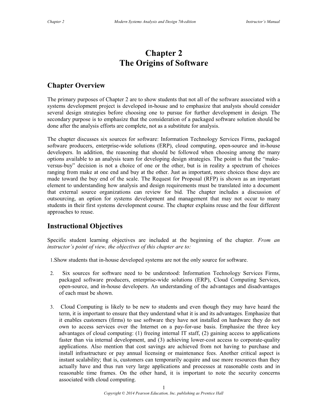 Chapter 2 Modern Systems Analysis and Design 7Theditioninstructor S Manual