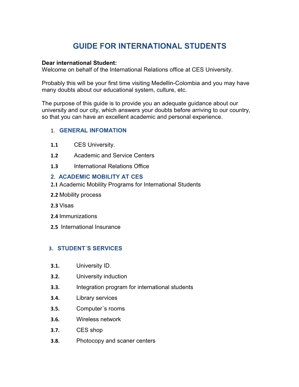 Guide for International Students