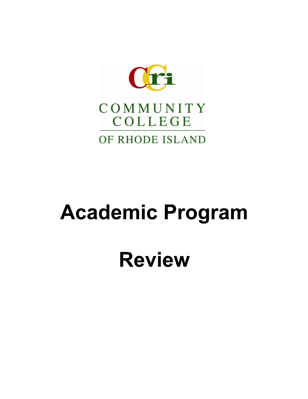 Academic Program Review Document 1-26-07