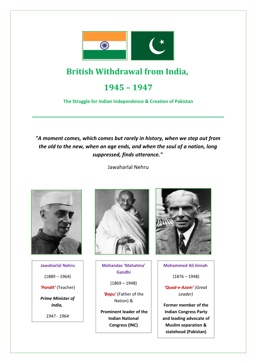 British Withdrawal from India