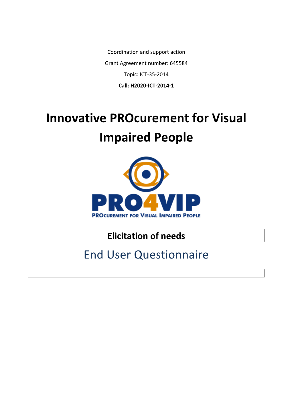 Innovative Procurement for Visual Impaired People