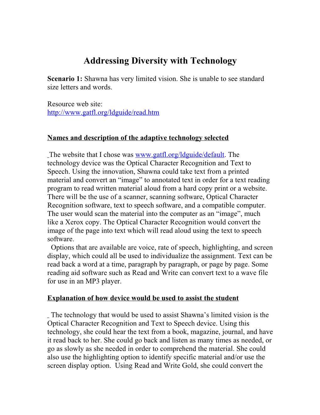 Addressing Diversity with Technology