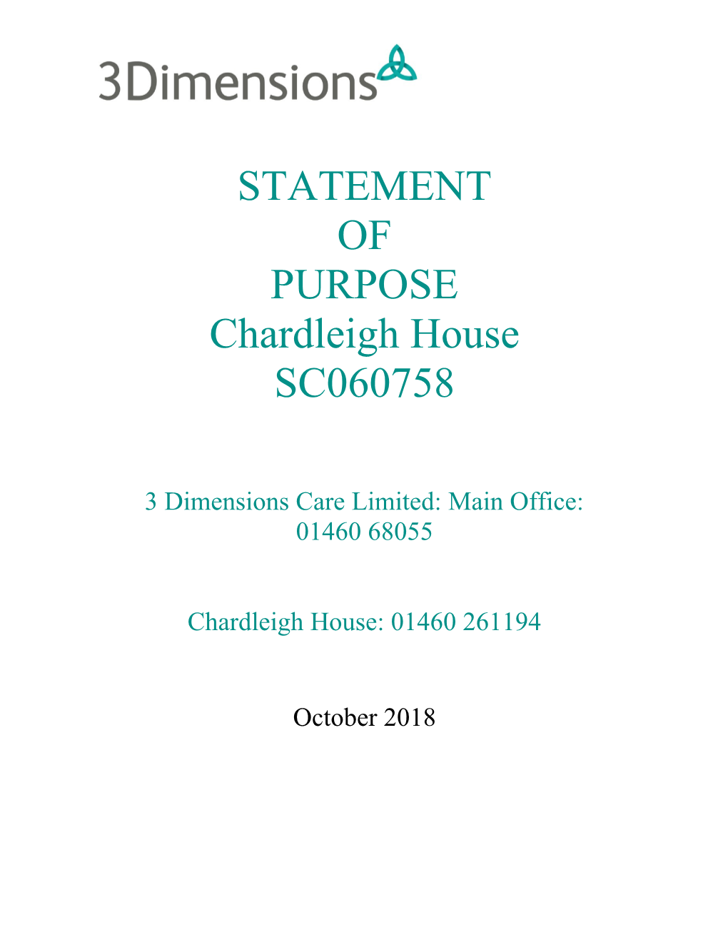 Statement of Purpose Chardleigh House