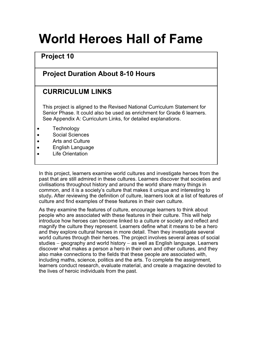 World Heroes Hall of Fame