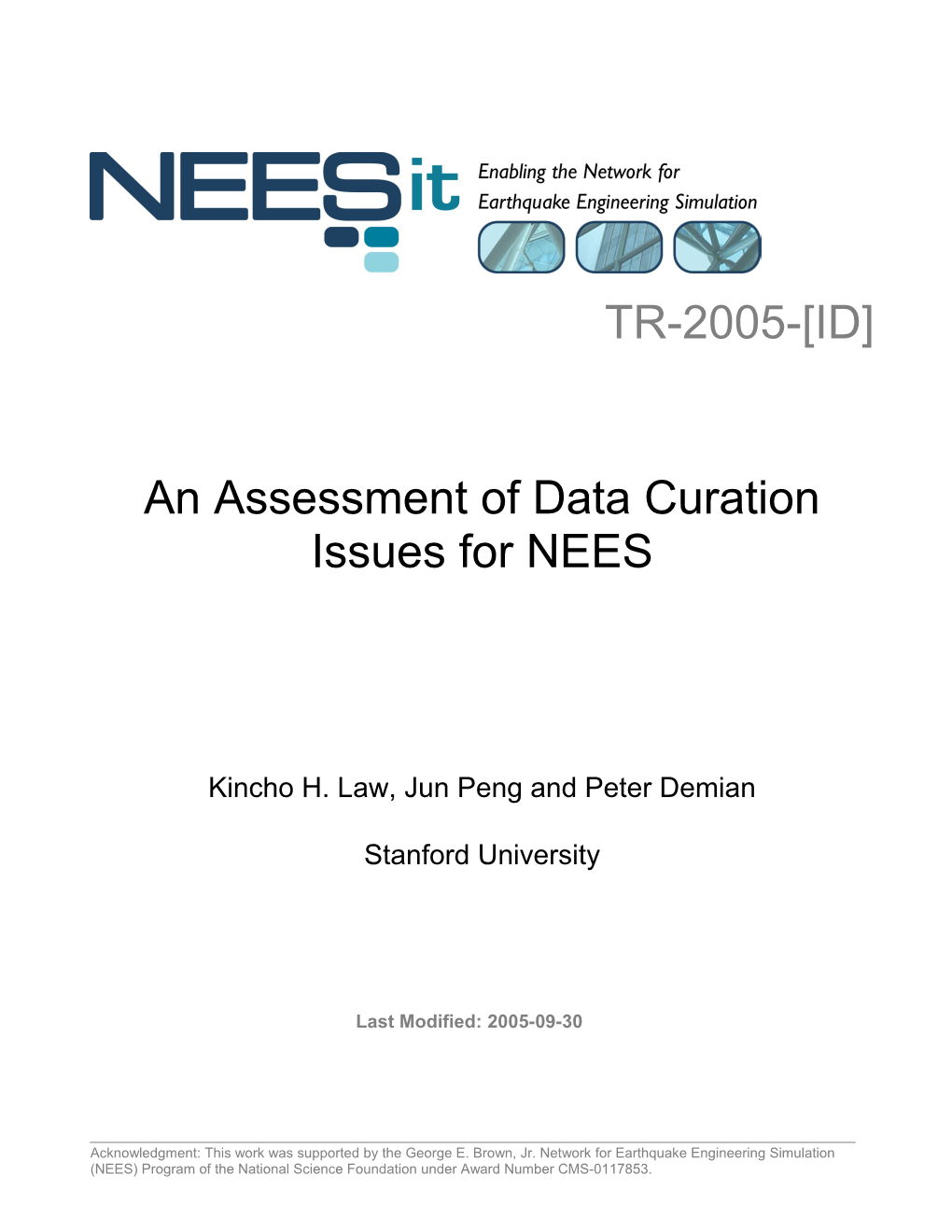 An Assessment of Data Curation Issues for NEES
