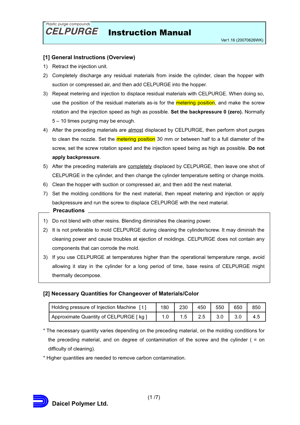 1 General Instructions (Overview)