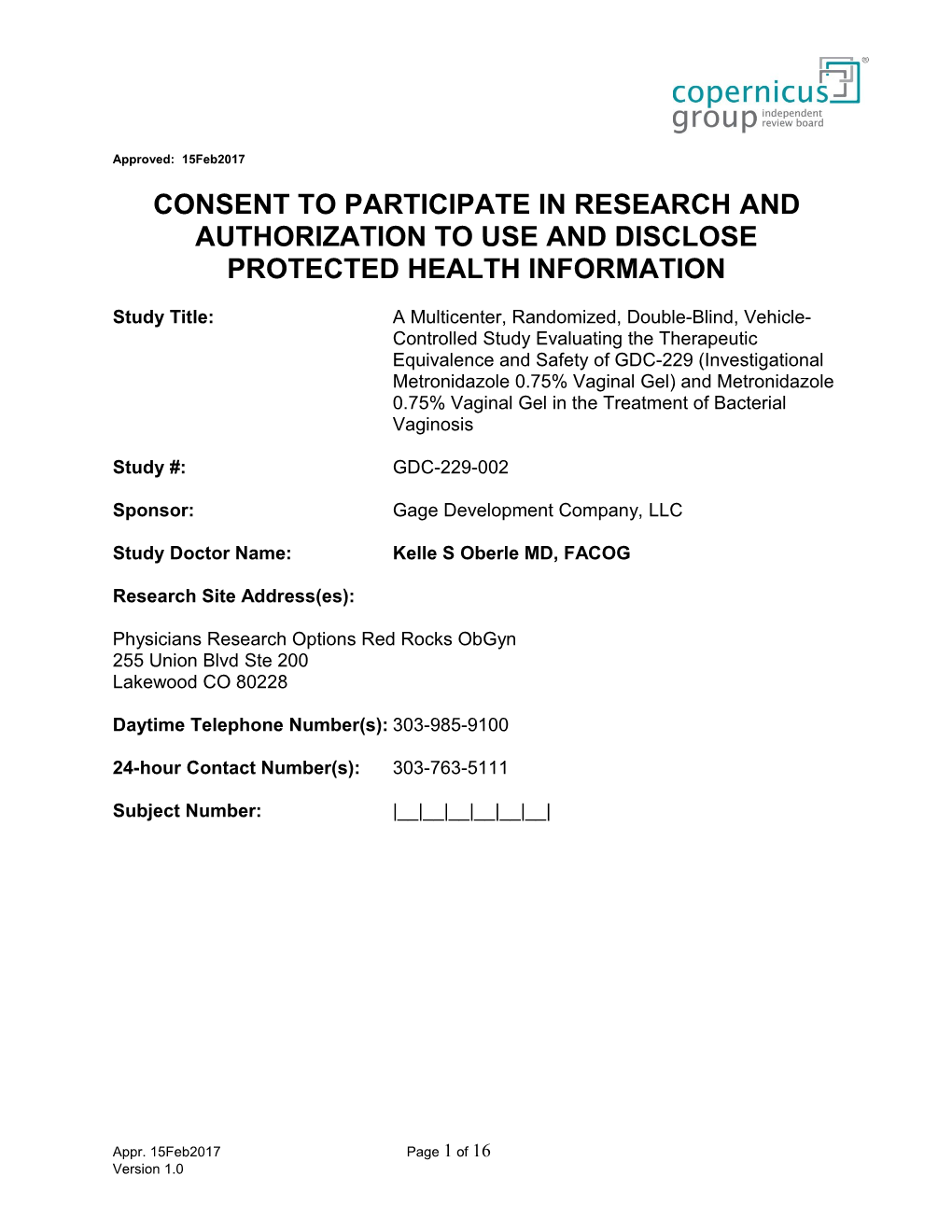 Consent to Participate in Researchand Authorization to Use and Discloseprotected Health