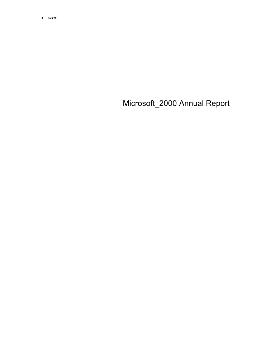 Microsoft 2000 Annual Report