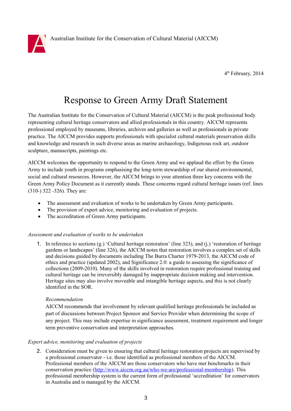 Coversheet for Submissions - Green Army