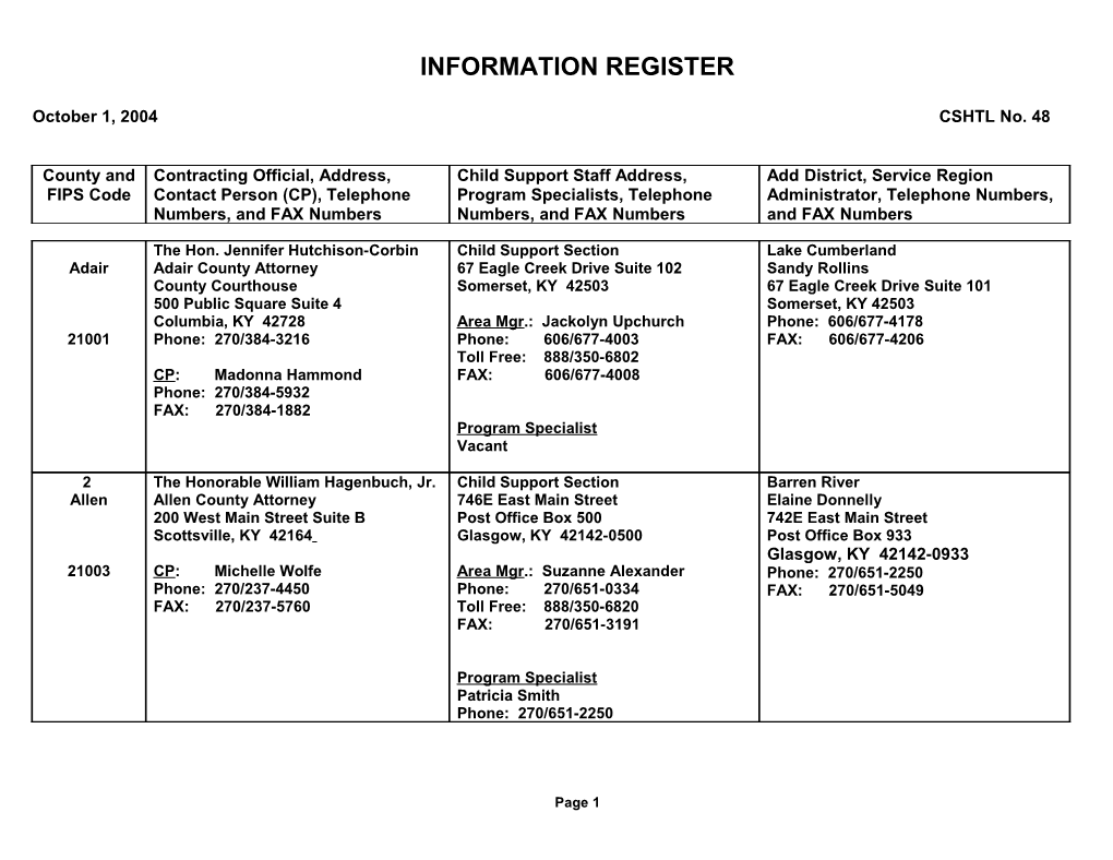 Information Register
