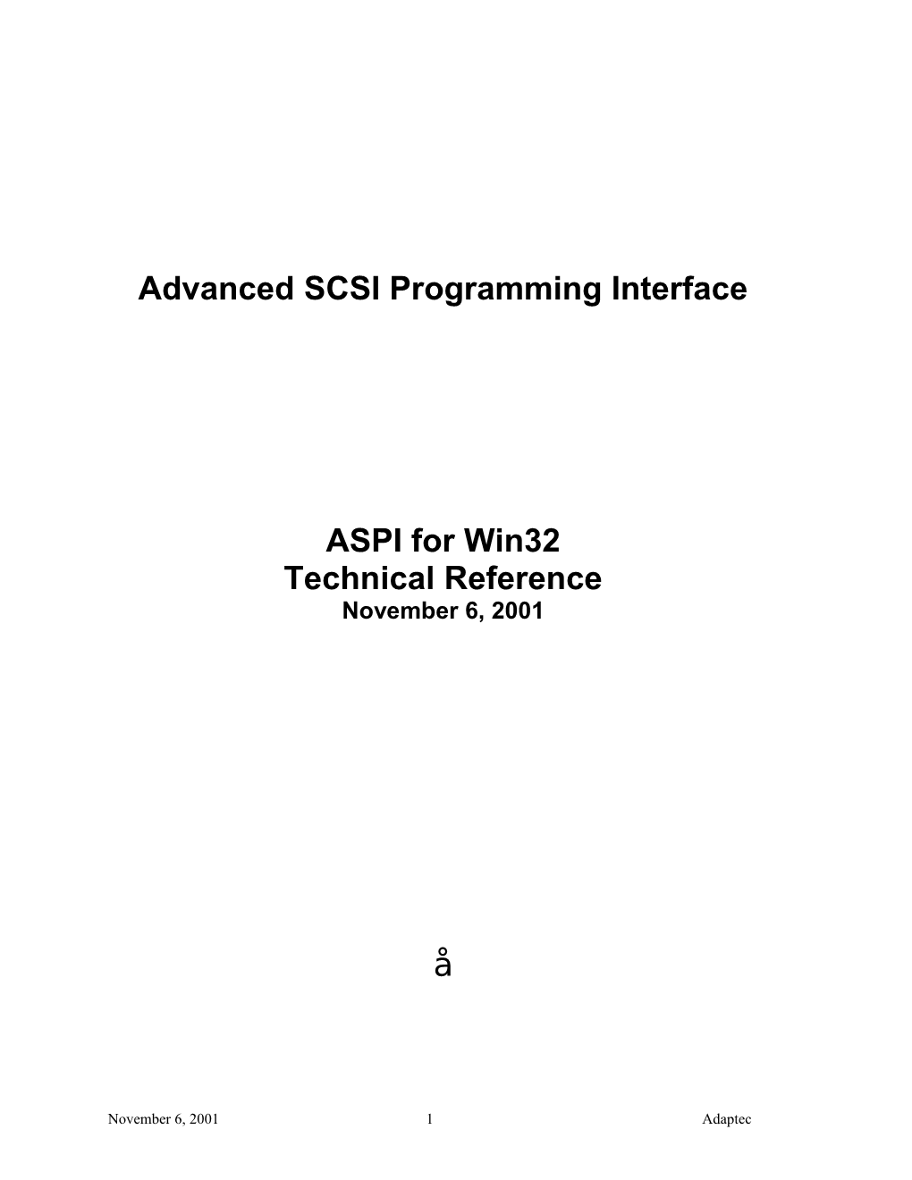 Advanced SCSI Programming Interface (ASPI)