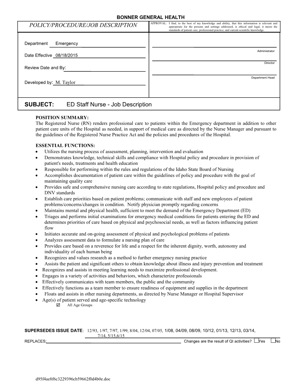 Subject:Edstaffrn - Job Description