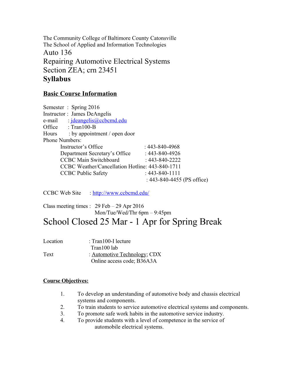 The Community College of Baltimore County Catonsville