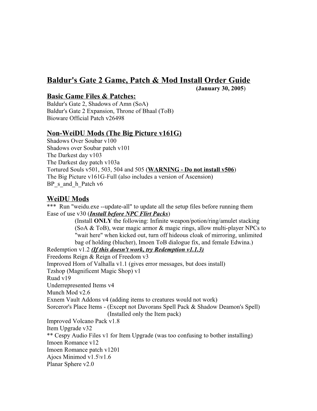 Baldur's Gate 2 Files