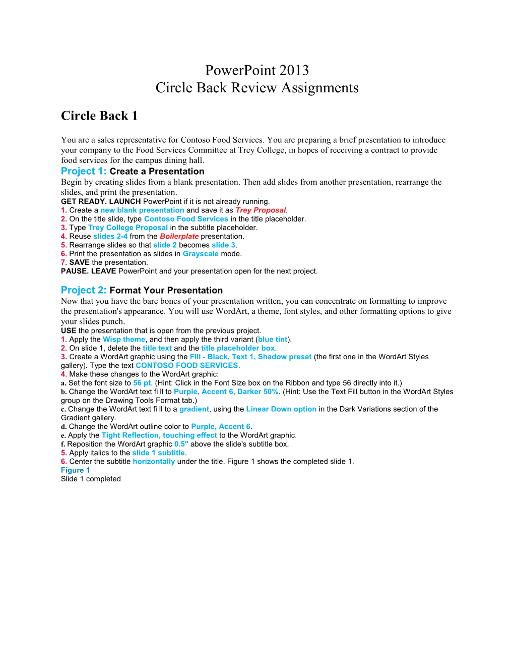 Circle Back Review Assignments