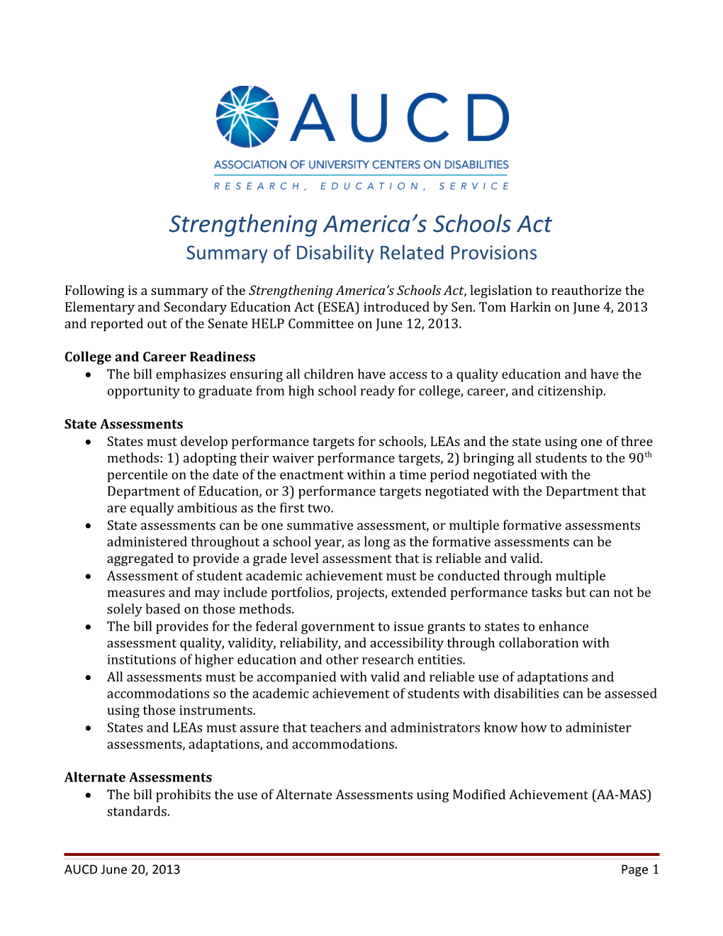 Strengthening America S Schools Act