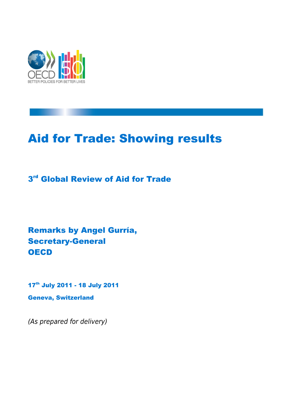 Aid for Trade: Showing Results
