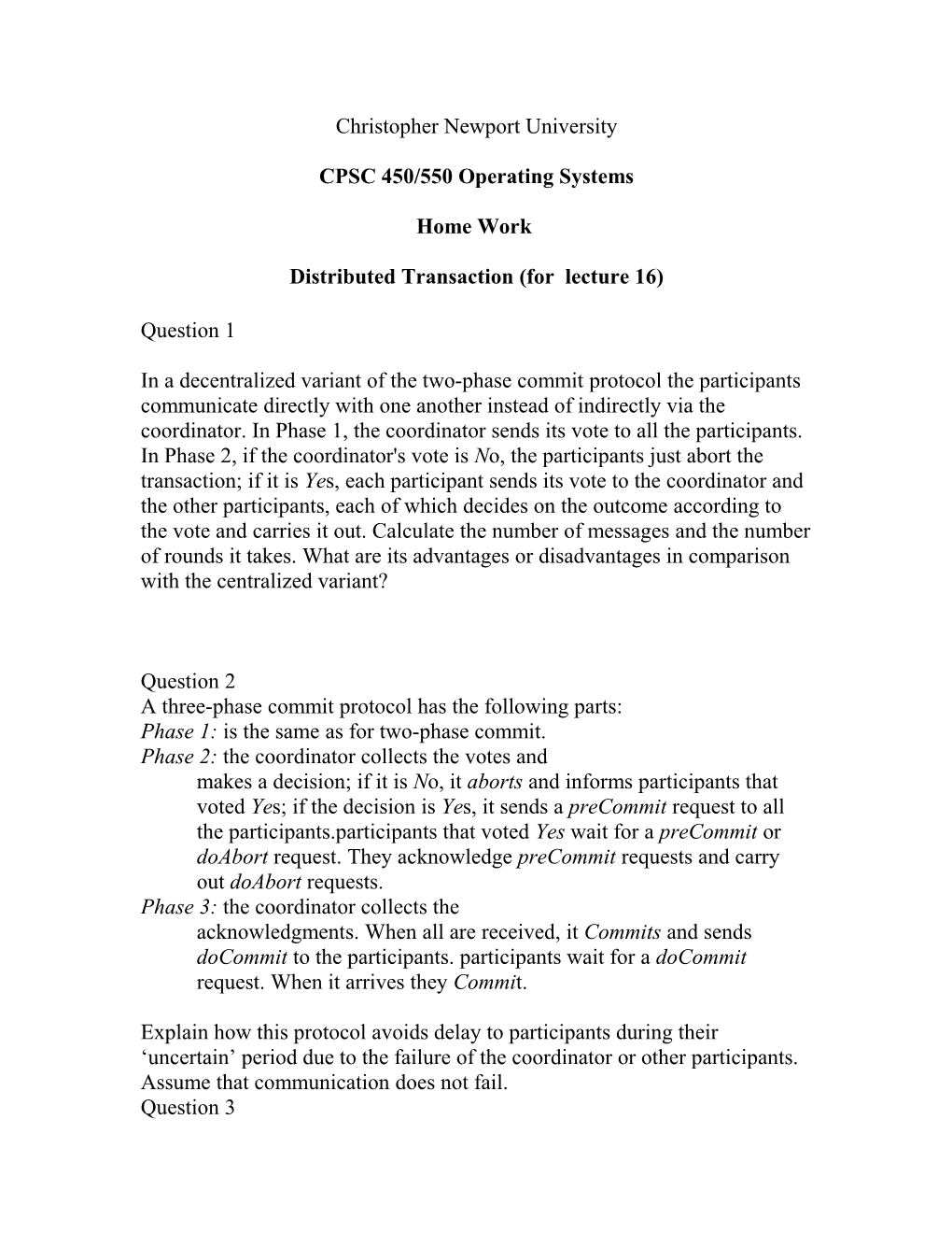 Chapter 13 Distributed Transaction