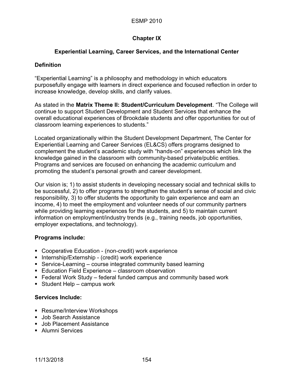 Experiential Learning, Career Services, and the Internationalcenter