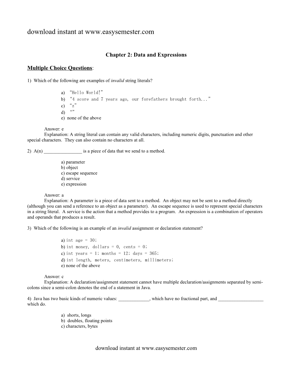 Chapter 2:Data and Expressions