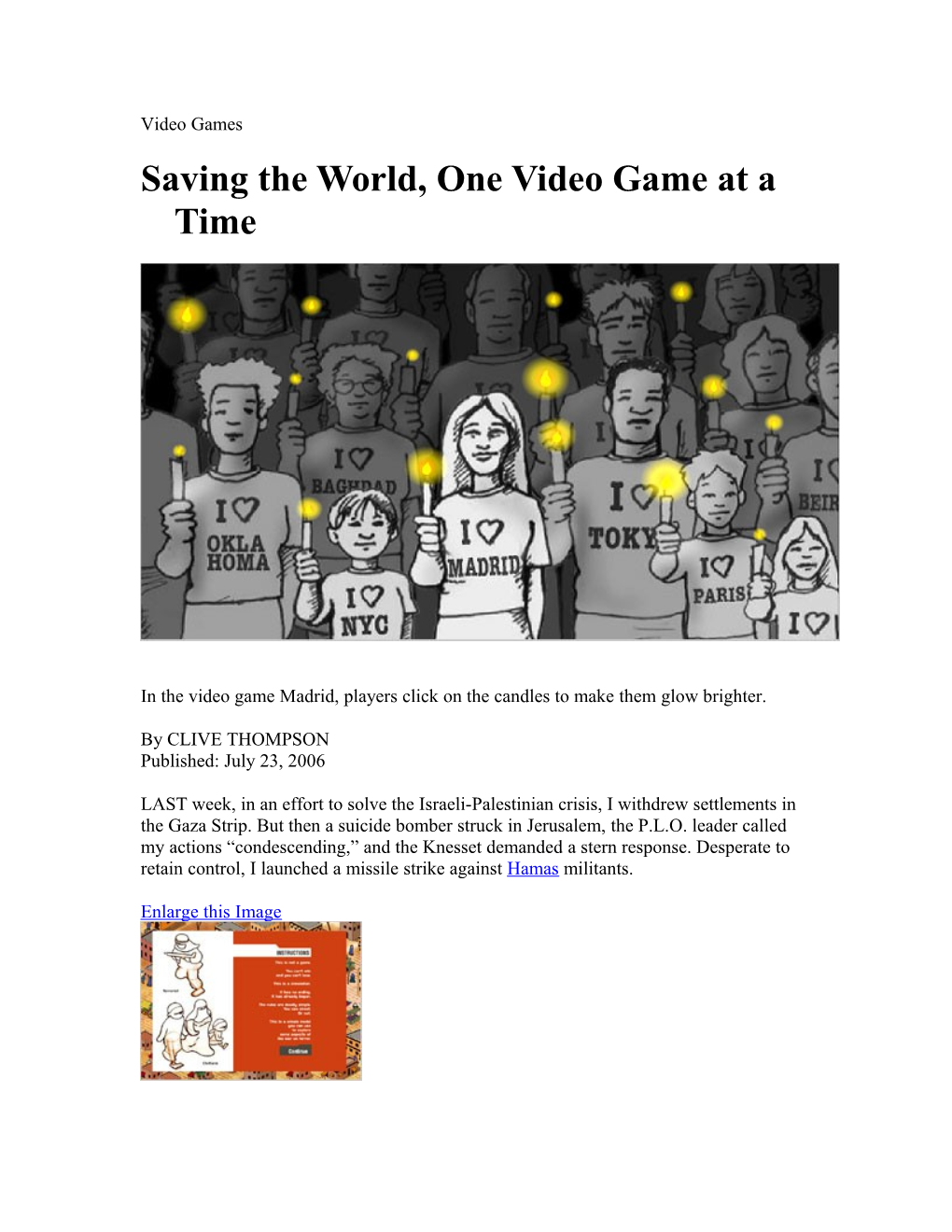 Saving the World, One Video Game at a Time