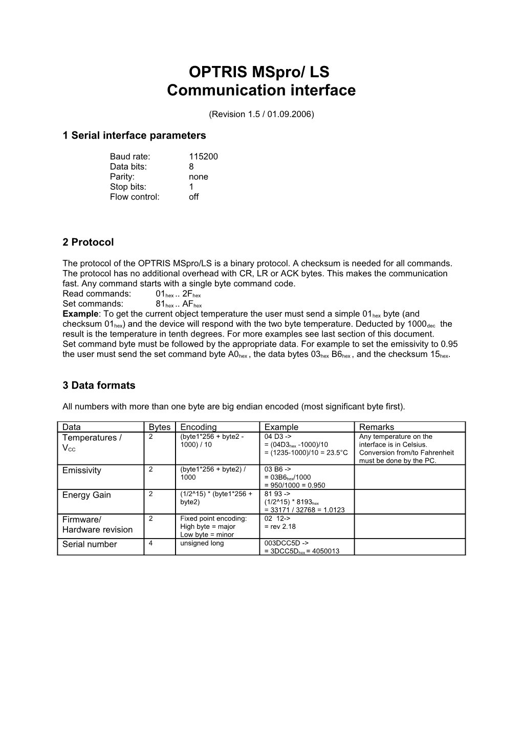 Commands Mspro LS 01092006