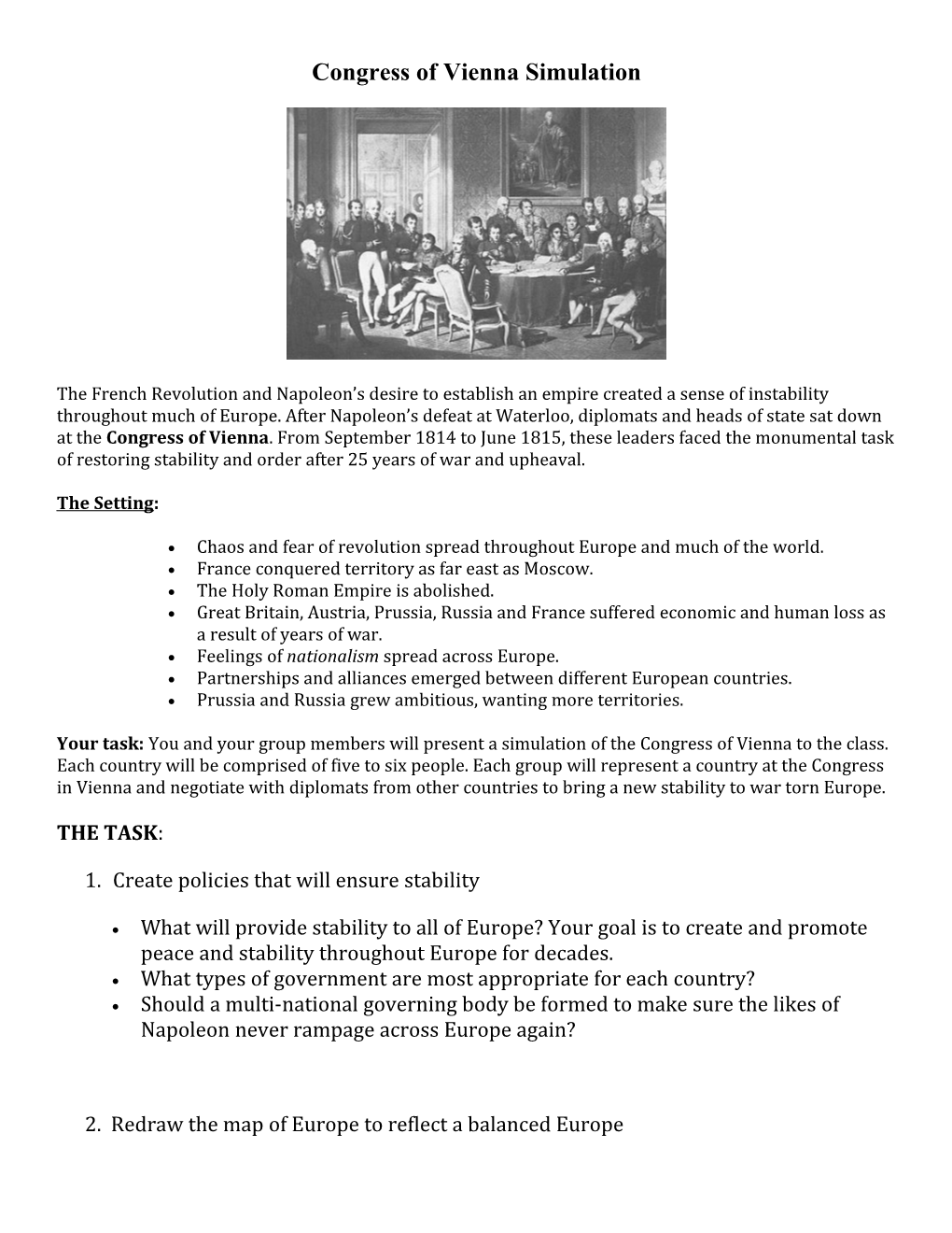 Congress of Vienna Simulation