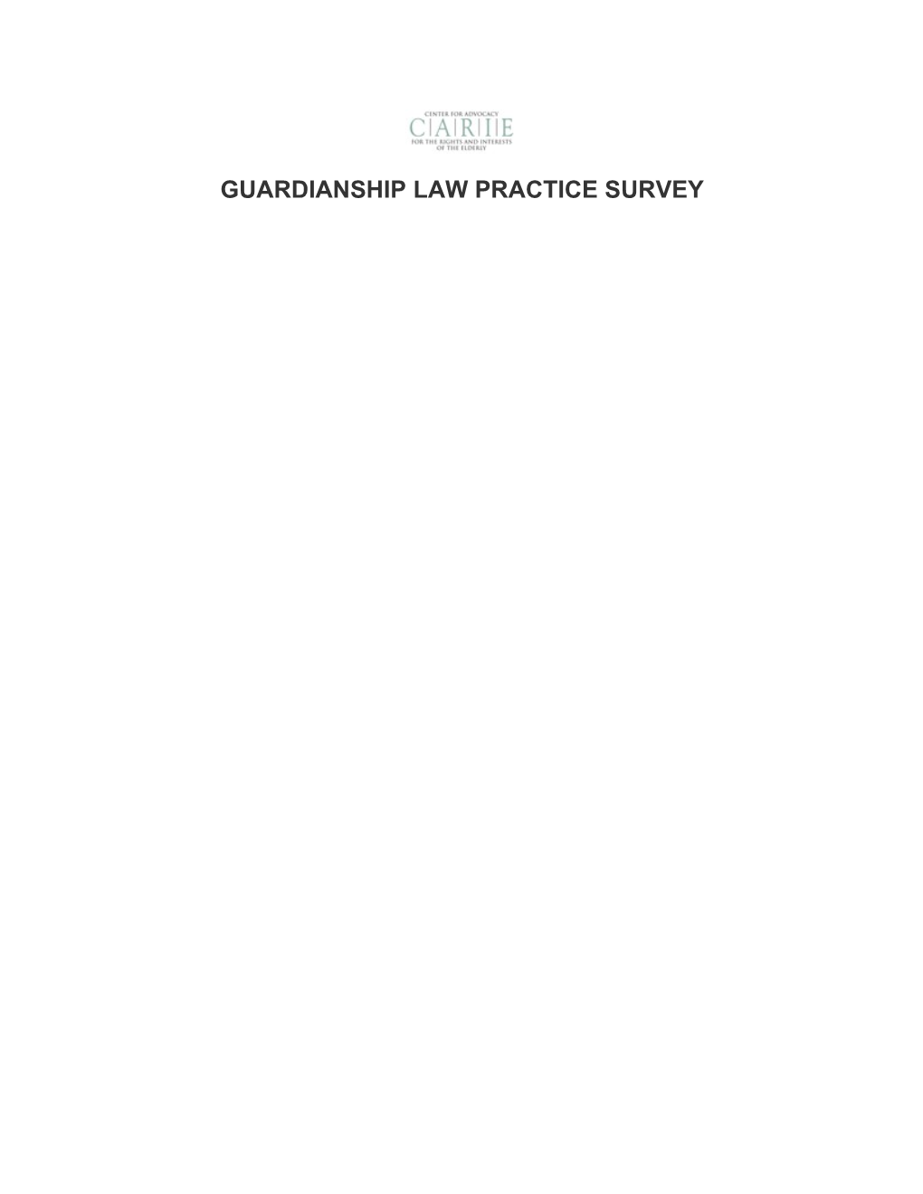 Guardianship Law Practice Survey