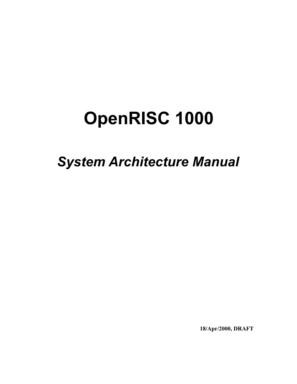 System Architecture Manual