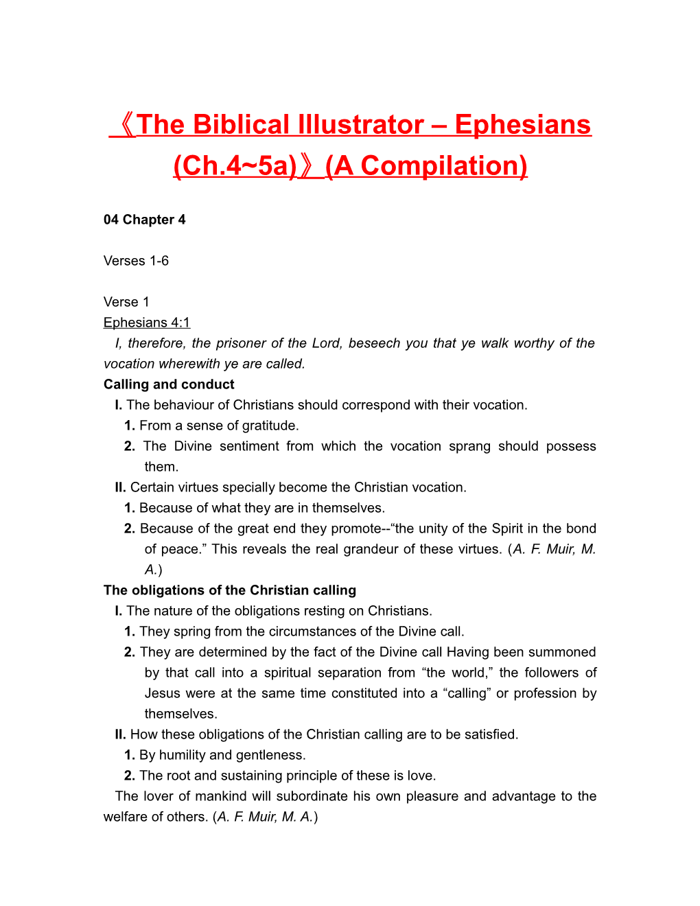 The Biblical Illustrator Ephesians (Ch.4 5A) (A Compilation)