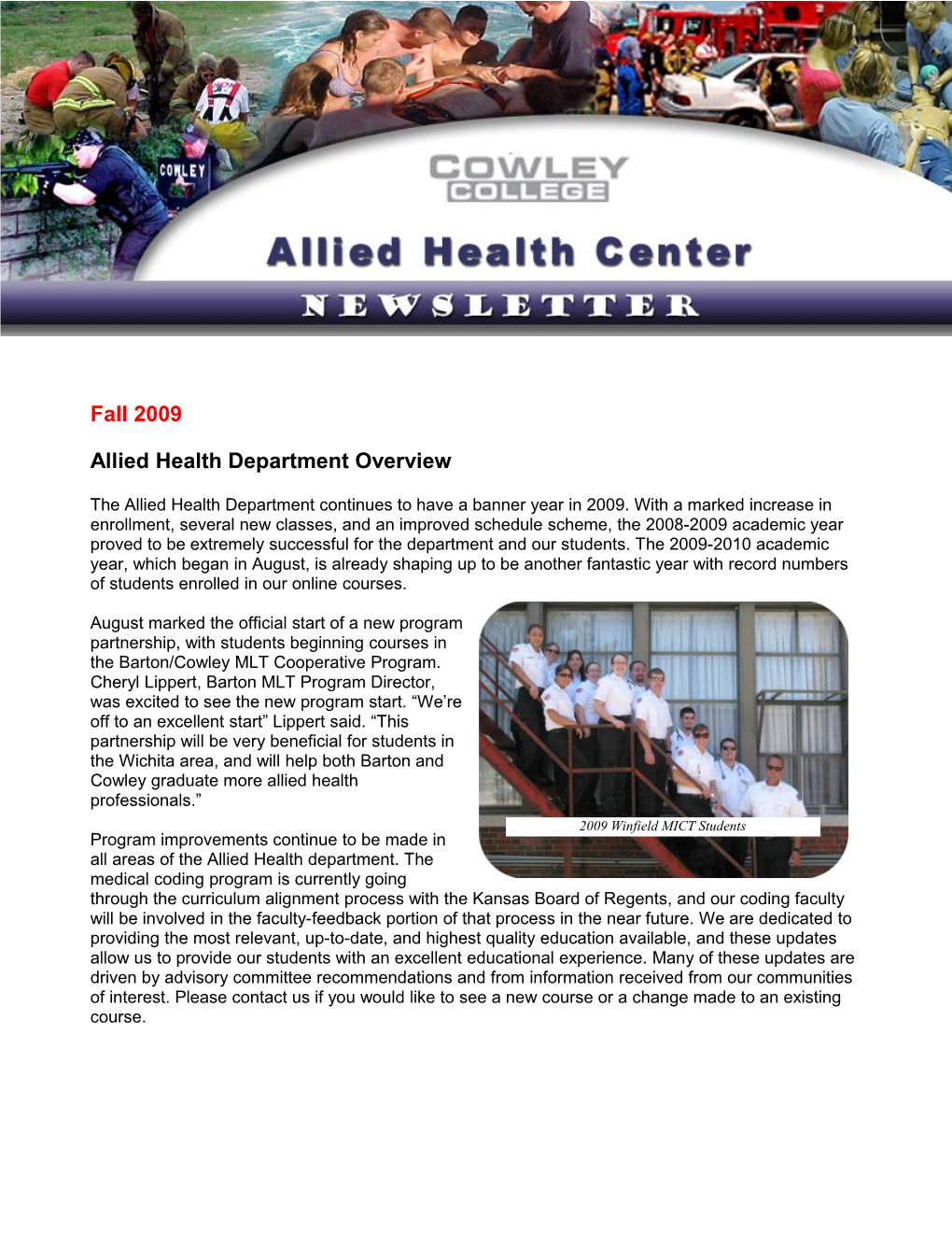 Allied Health Department Overview