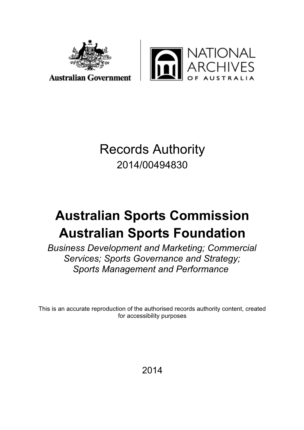 Department of Health Records Authority 2014/00494830