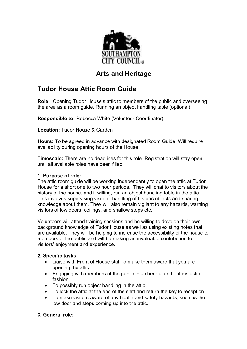 Tudor House Attic Room Guide