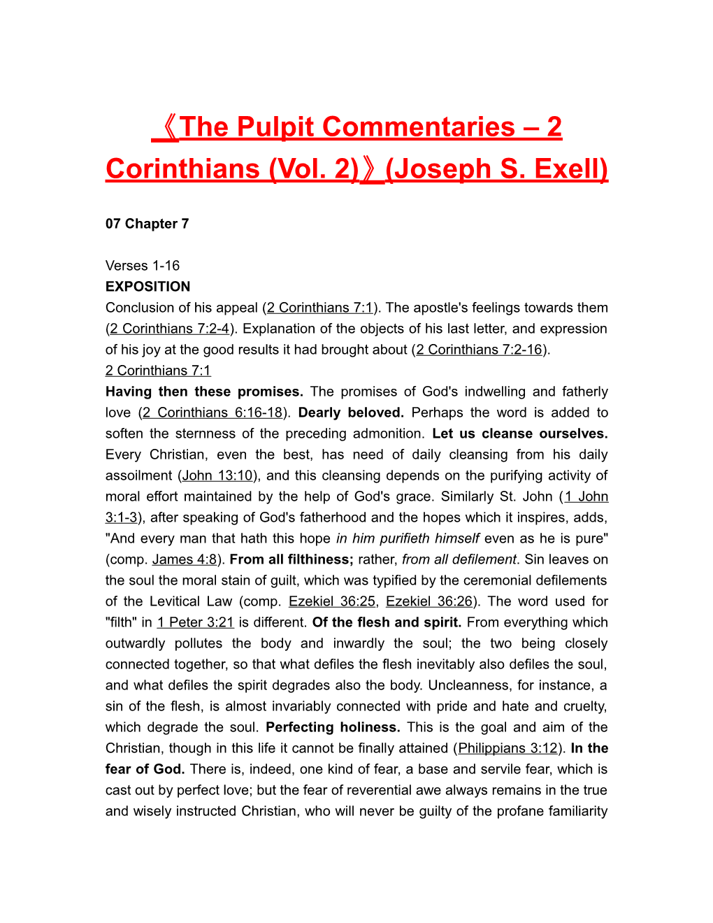 The Pulpit Commentaries 2 Corinthians (Vol. 2) (Joseph S. Exell)