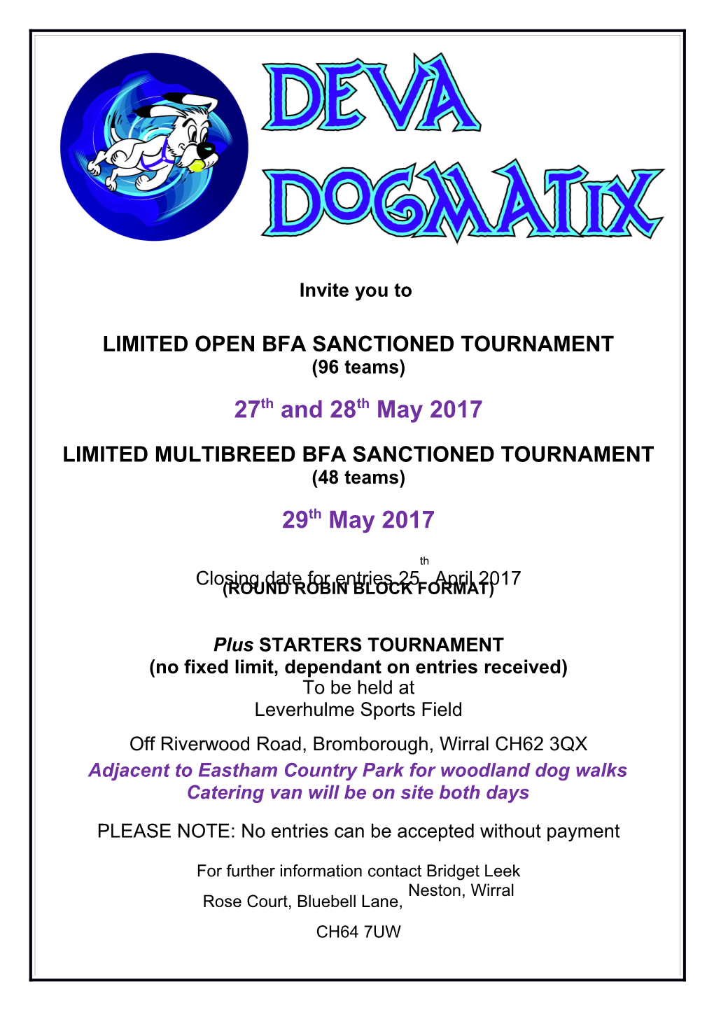 Limited Open Bfa Sanctioned Tournament