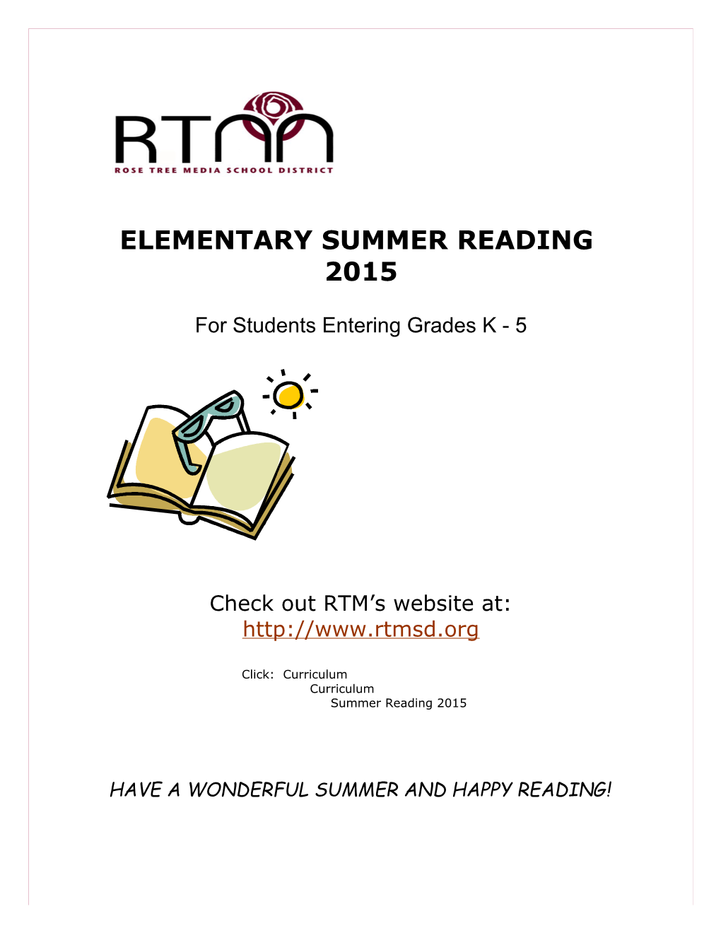 Elementary Summer Reading