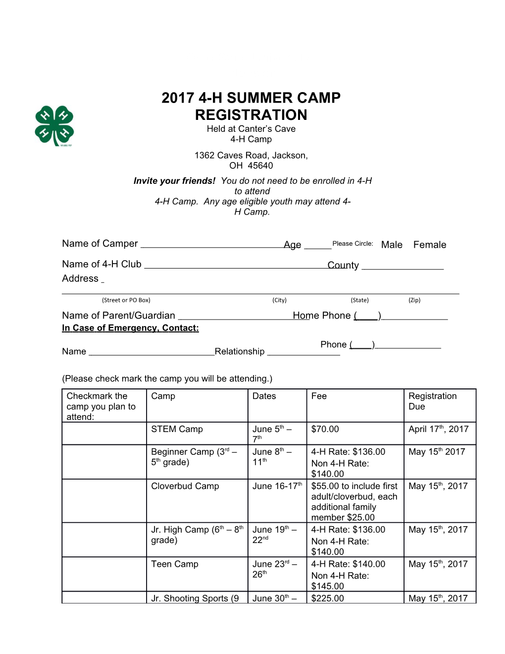 Heldatcanter Scave4-H Camp