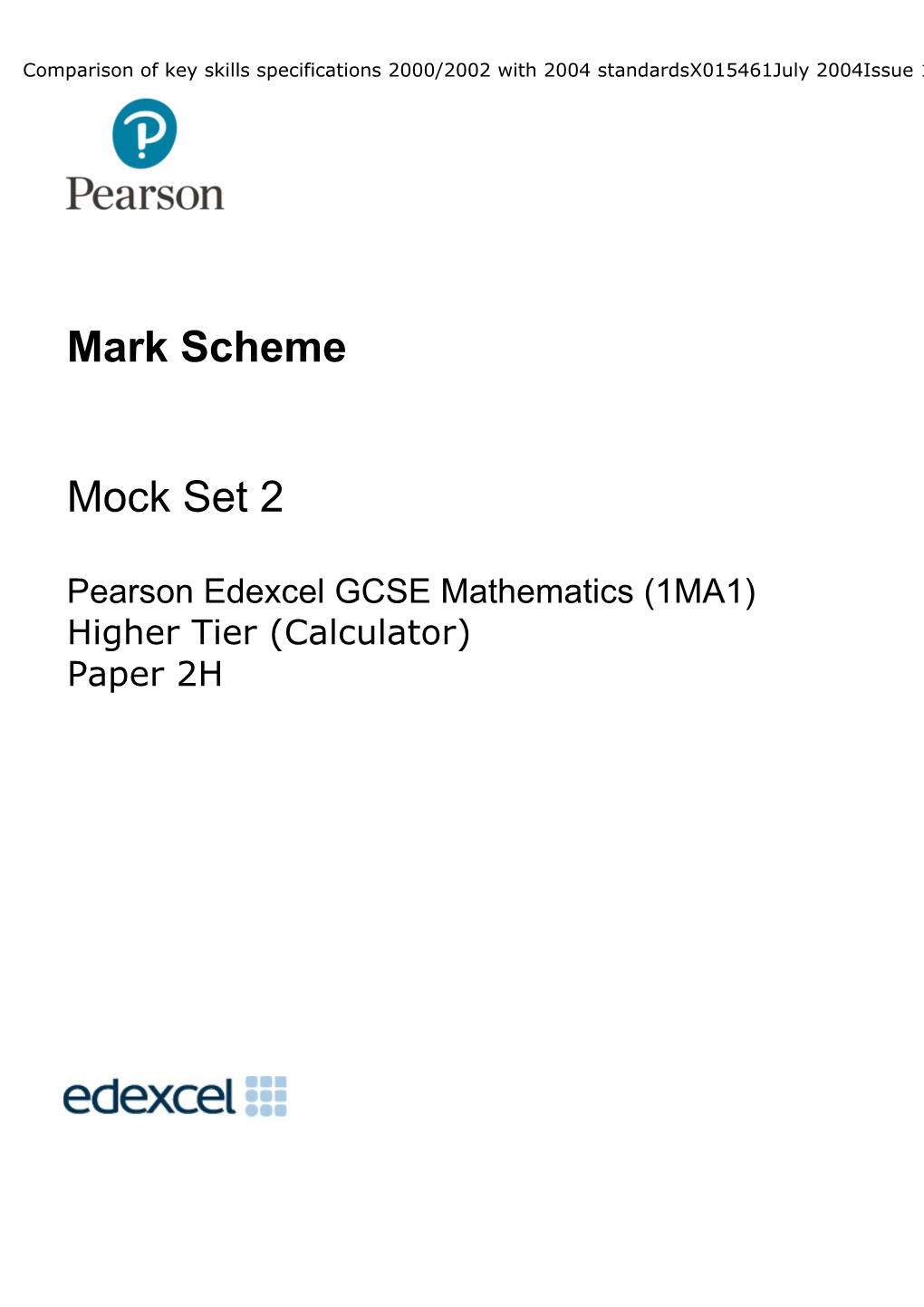 Pearson Edexcel GCSE Mathematics (1MA1)