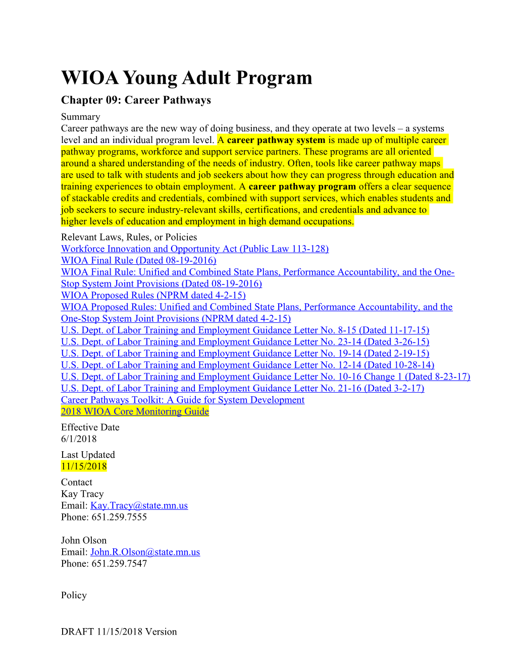WIOA Young Adult Program