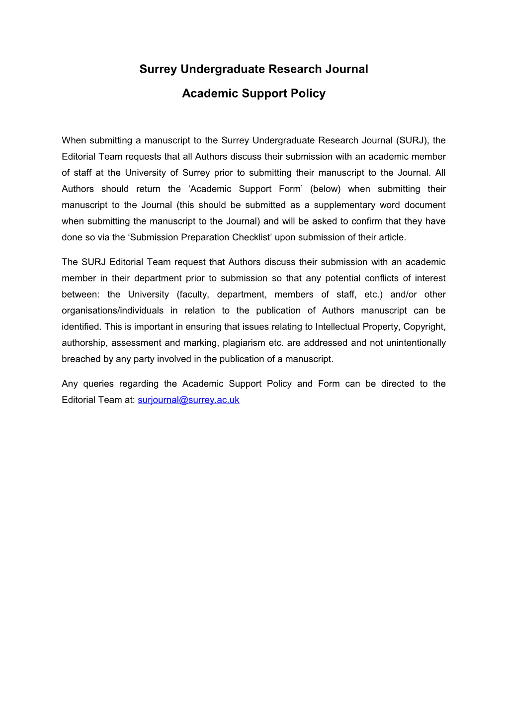 Surrey Undergraduate Research Journal