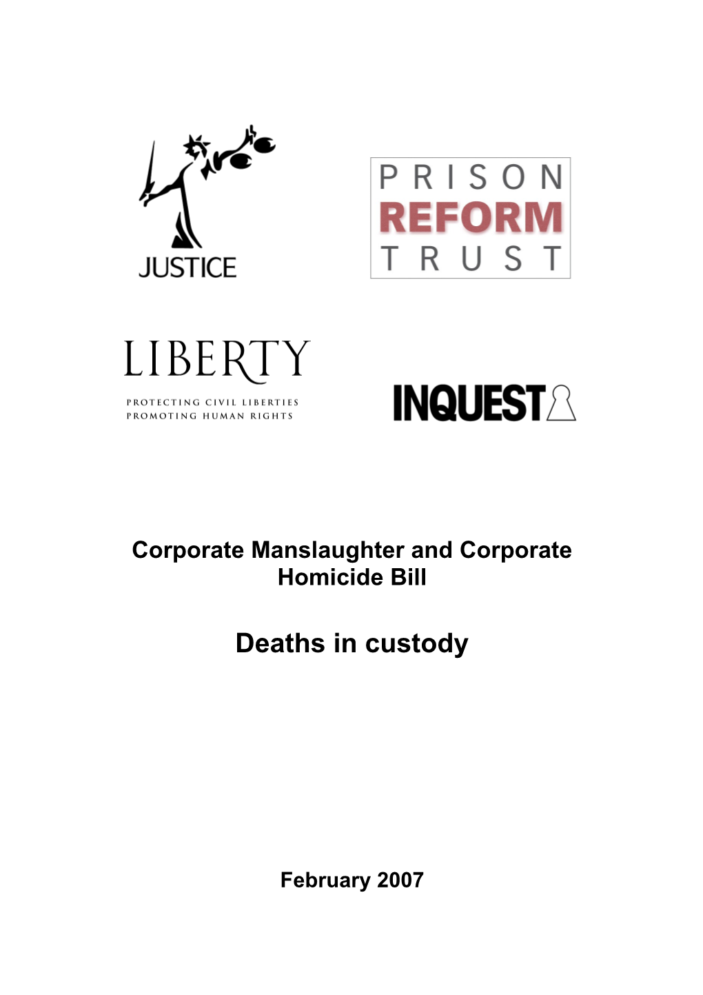 Corporate Manslaughter and Corporate Homicide Bill