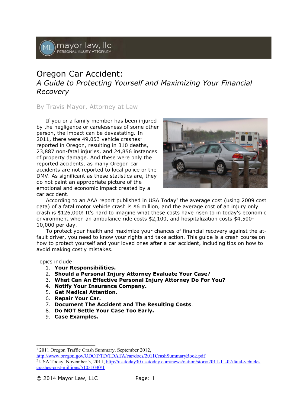 Oregon Car Accidents: a Guide to Protecting Yourself and Maximizing Your Financial Recovery