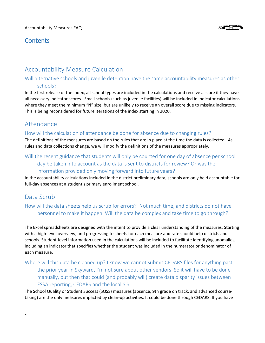 Accountability Measure Calculation